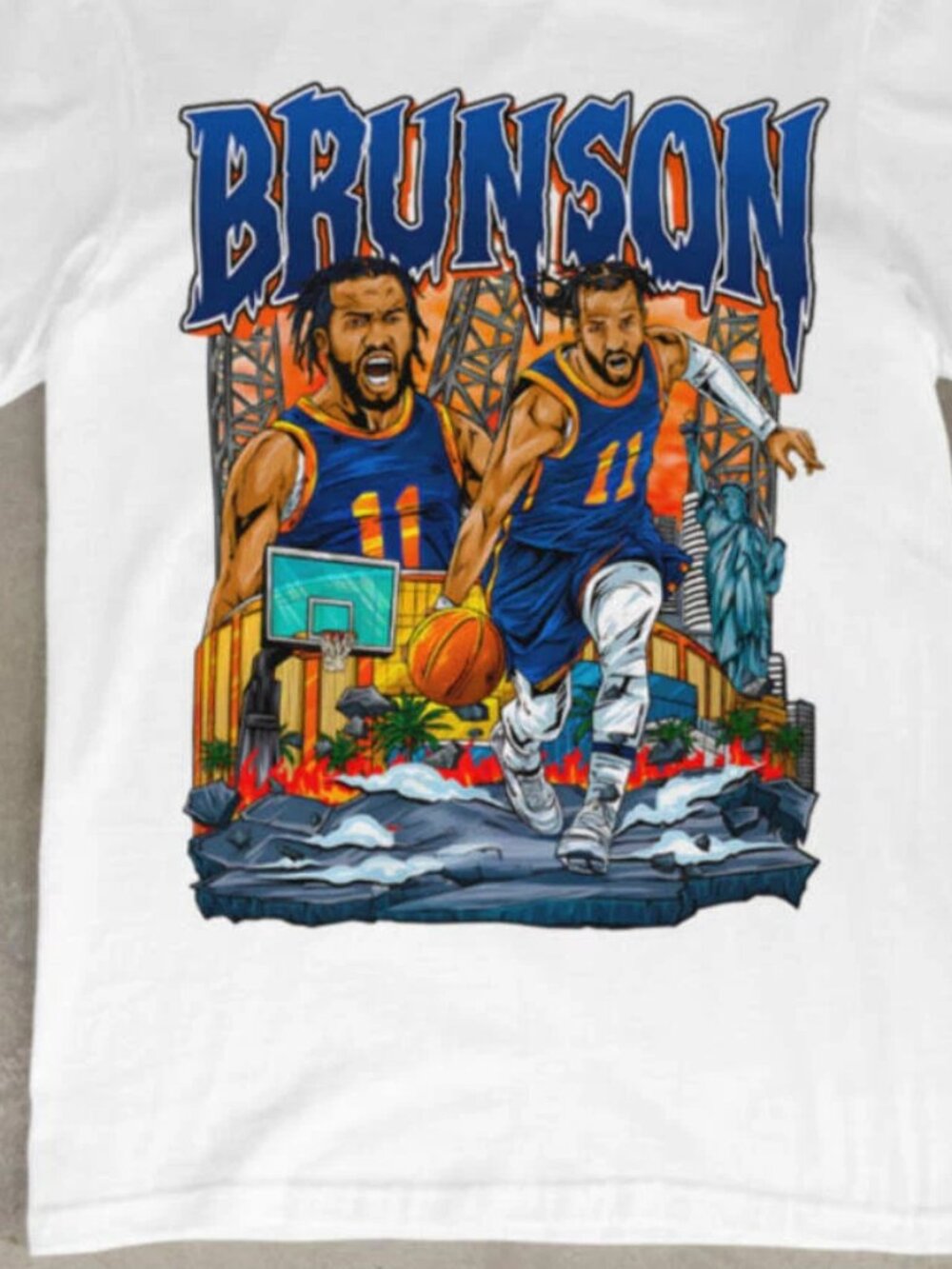 Jalen Brunson Graphic Tee Shirt Jersey New York T Shirt Retro